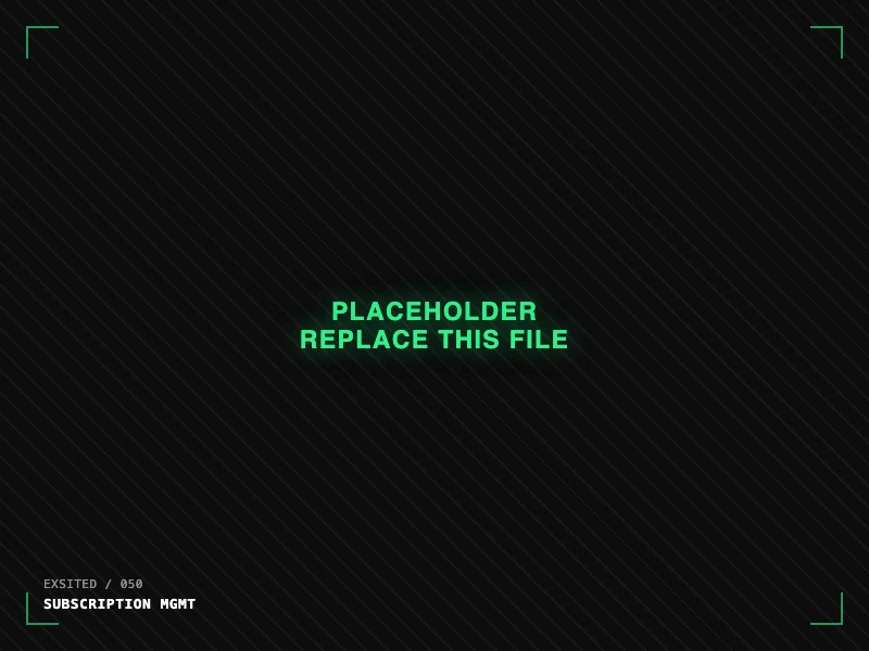 Exsited subscription management screen