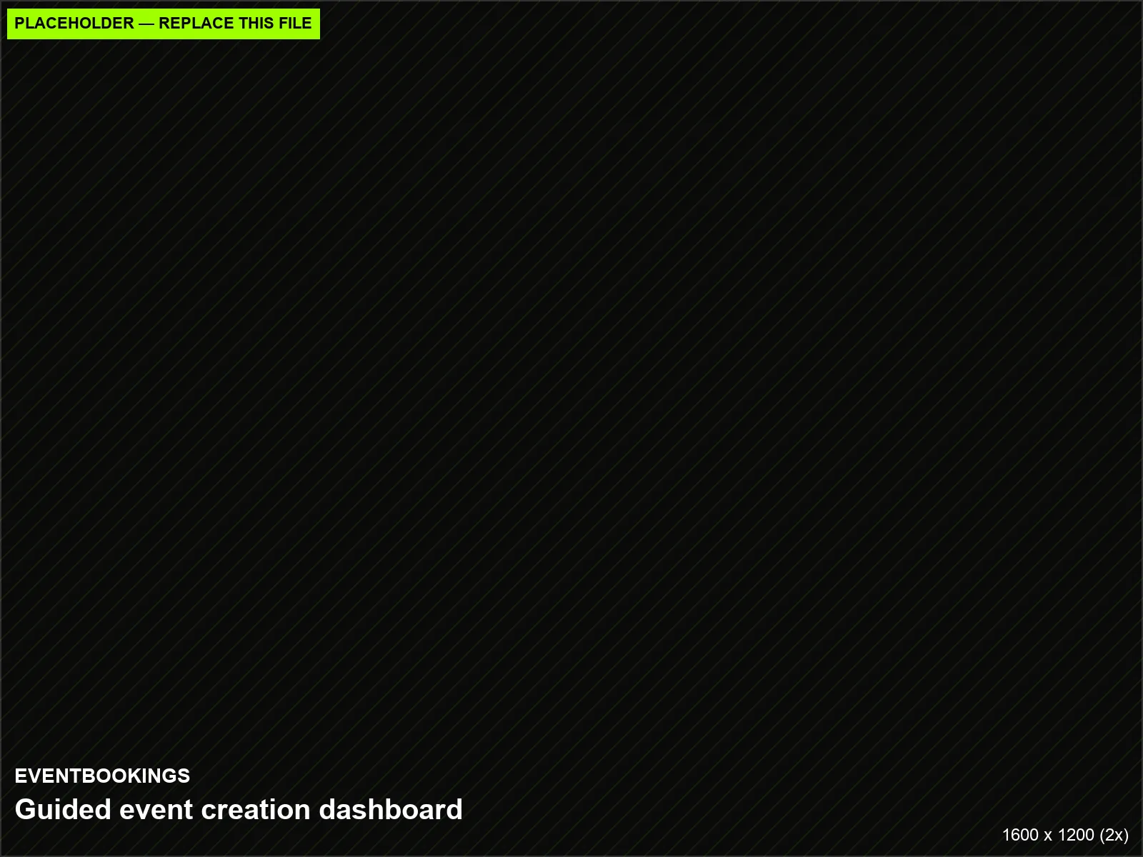 Guided event creation dashboard